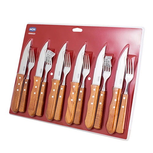 Set De Cubiertos De Asado 12 Piezas Mor