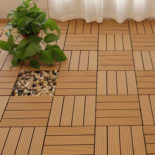 Baldosas Deck WPC 30x30cm Rayado Para Exterior