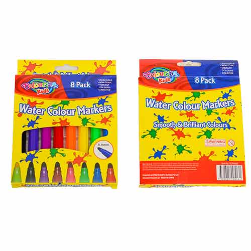 Marcadores Gruesos 8 Unidades Water Colour Lavable