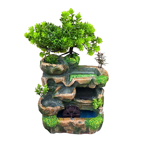 Fuentes De Agua Con Luz Bonsái Molino Rocas