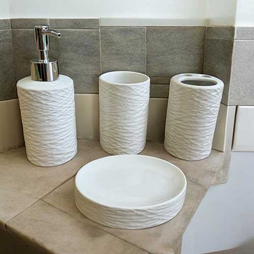 Set De Accesorios Para Baño 4 Piezas Blanco