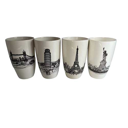 Tazas De Cerámica Ciudades 400ml