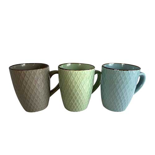 Tazas De Cerámica Rombos Pastel 350ml
