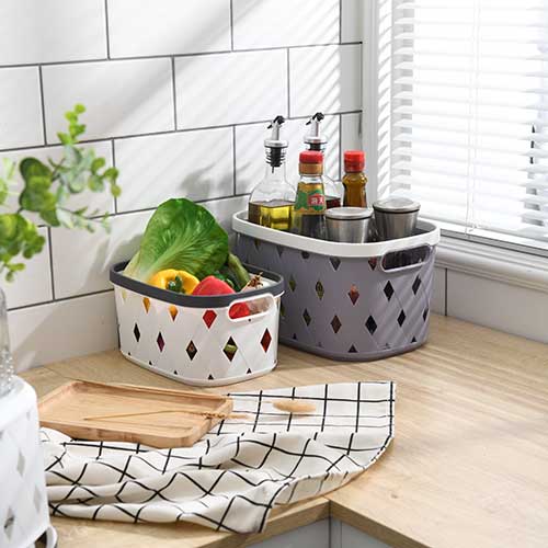 Canasto Organizador Calado Rombos 30.5x19.6x16.5cm