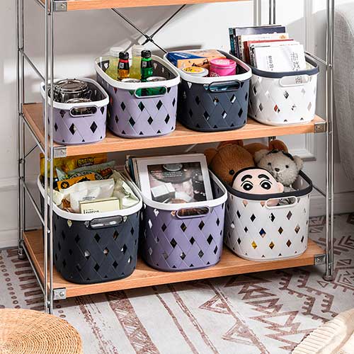 Canasto Organizador Calado Rombos 24.5x16.8x12.3cm