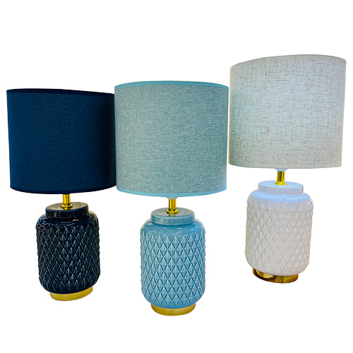 Lámpara De Mesa Cerámica Rombos