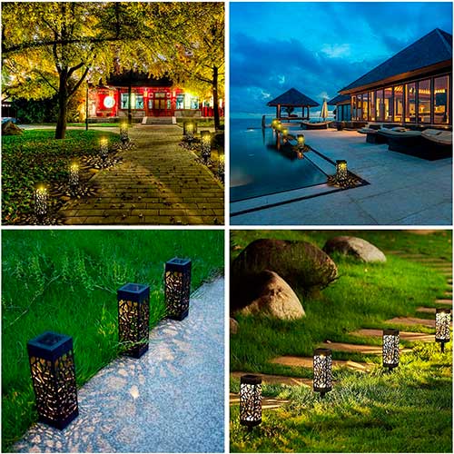 Farol De Jardín Pincho Solar Led Calado Set x 6