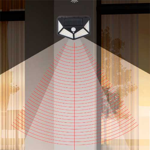 Aplique Luz Pared Interior Exterior Panel Solar