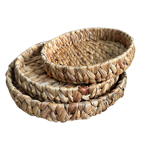 Bandejas Redondas Fibra Seagrass Set x 3