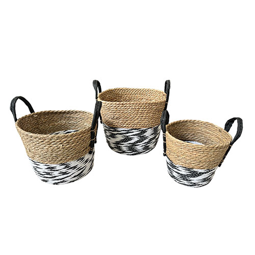 Canastos Decorativos Con Asas Set x 3 Byn BXCB-5