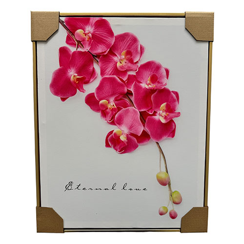 Cuadro Decorativo 40x50 Orquídea Marco Dorado