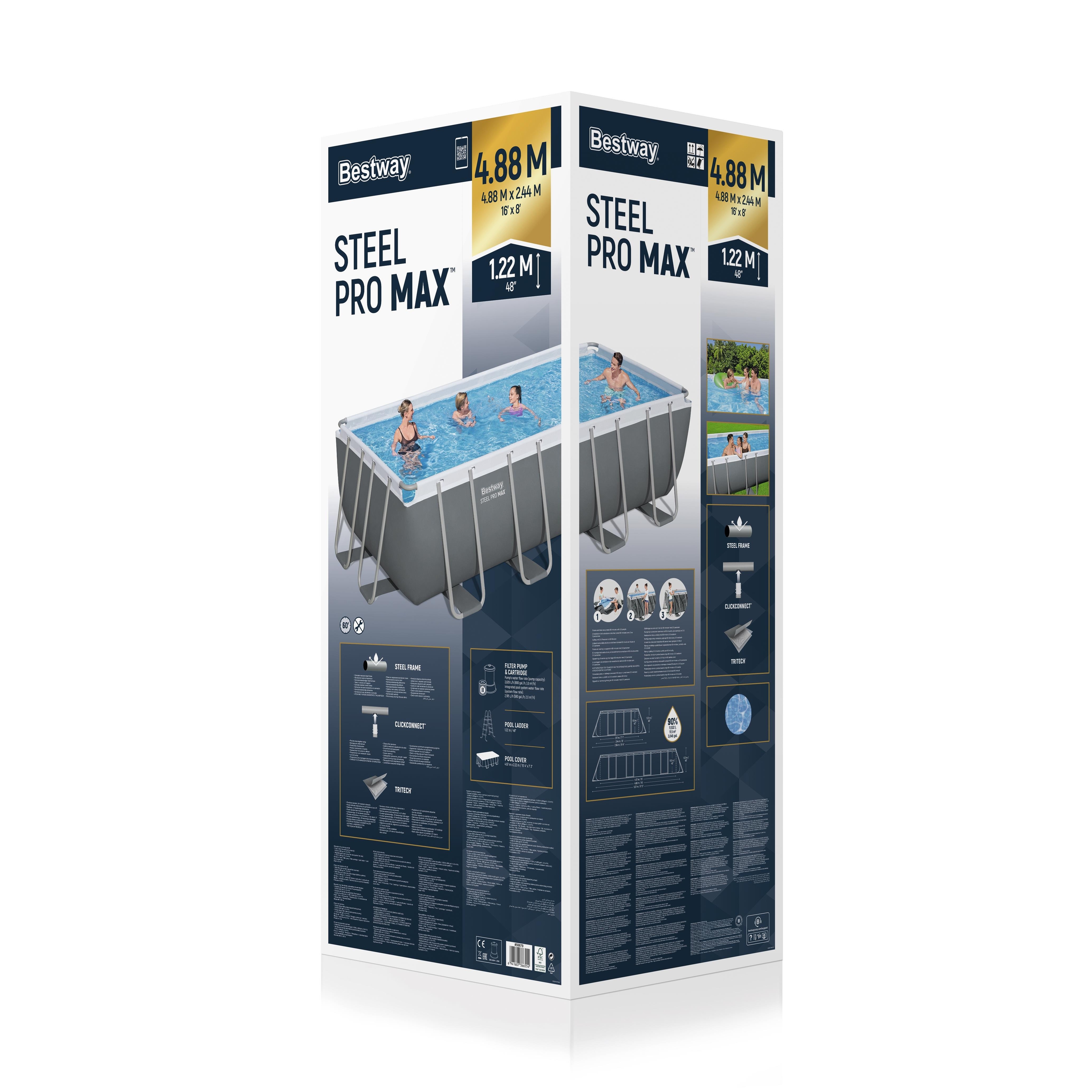 Piscina Rectangular 56670 Bestway 488x244x122