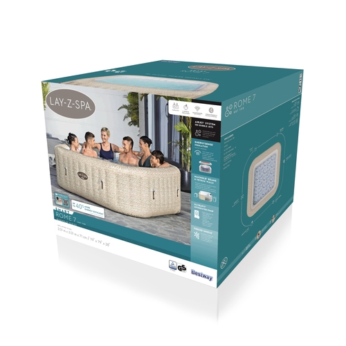 Lay-Z-Spa 6001M Rome Bestway 7P 201x201x71 1180Lt