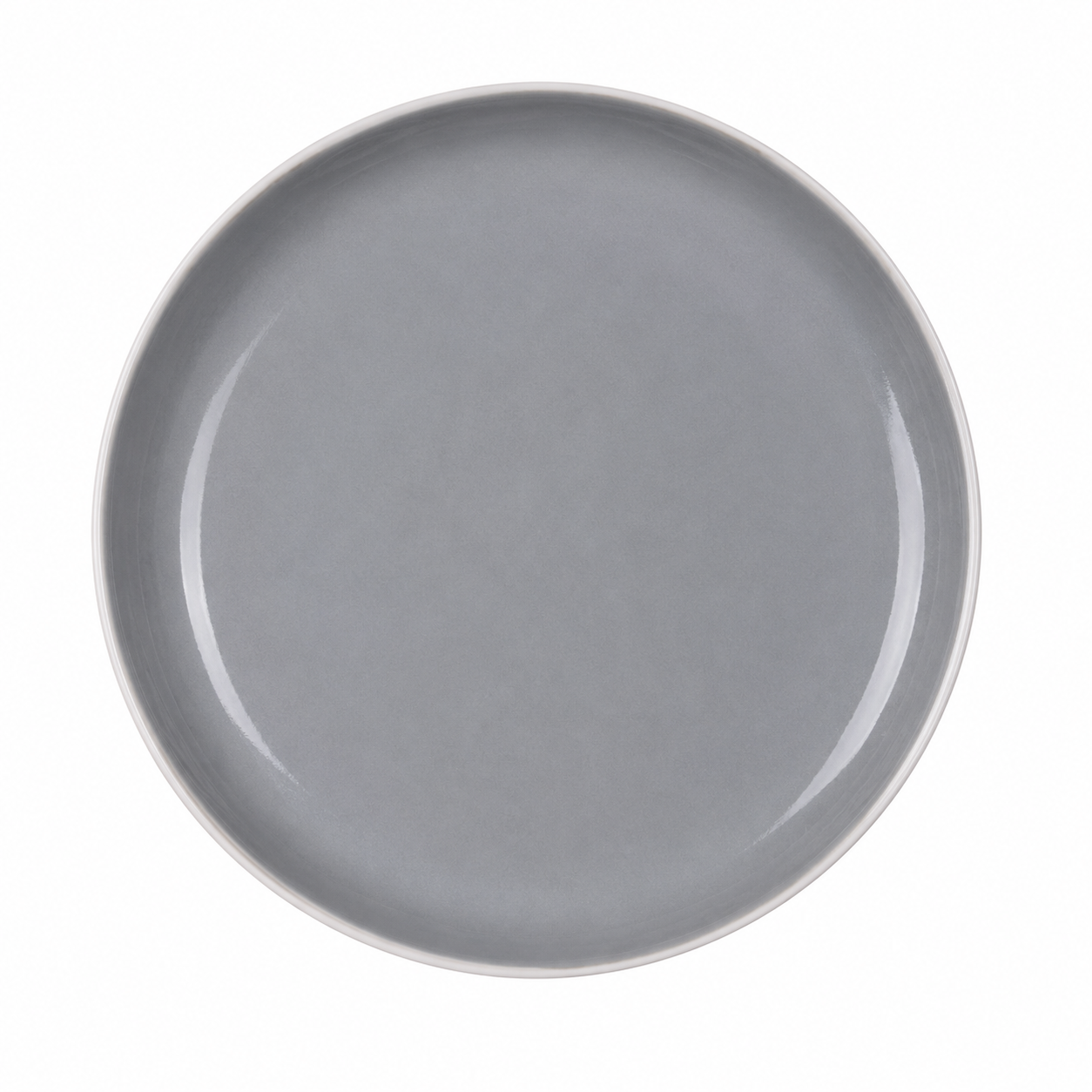 Plato Postre 22cm Cerámica Gris
