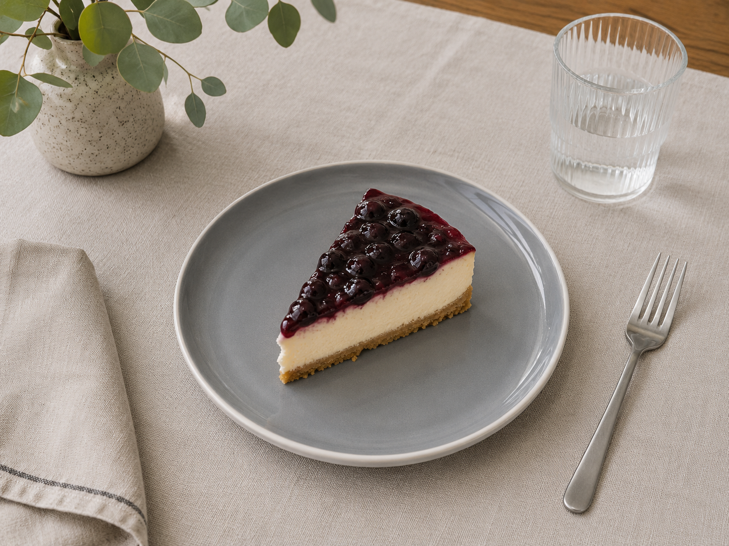 Plato Postre 22cm Cerámica Gris