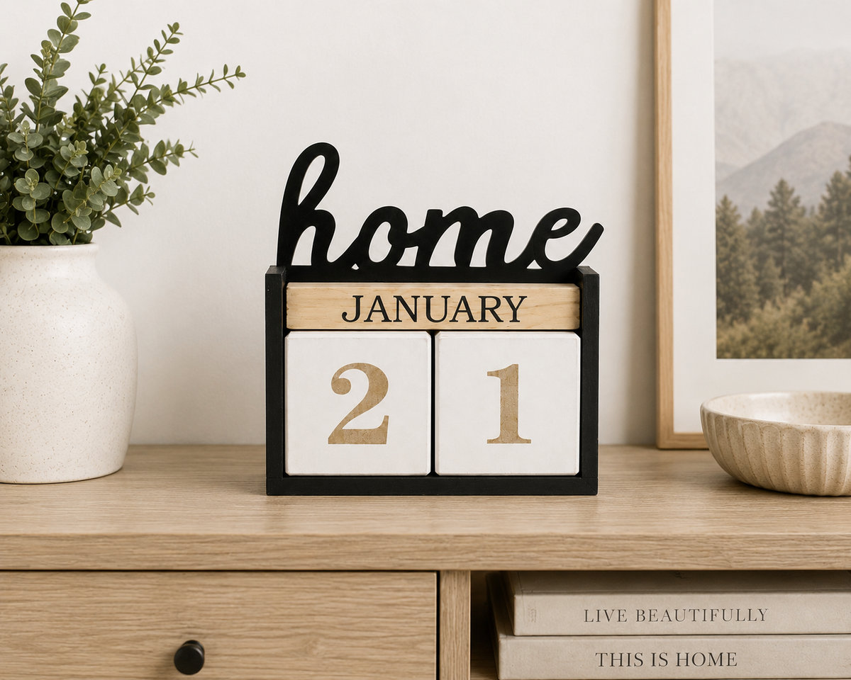 Adorno Almanaque Home Madera