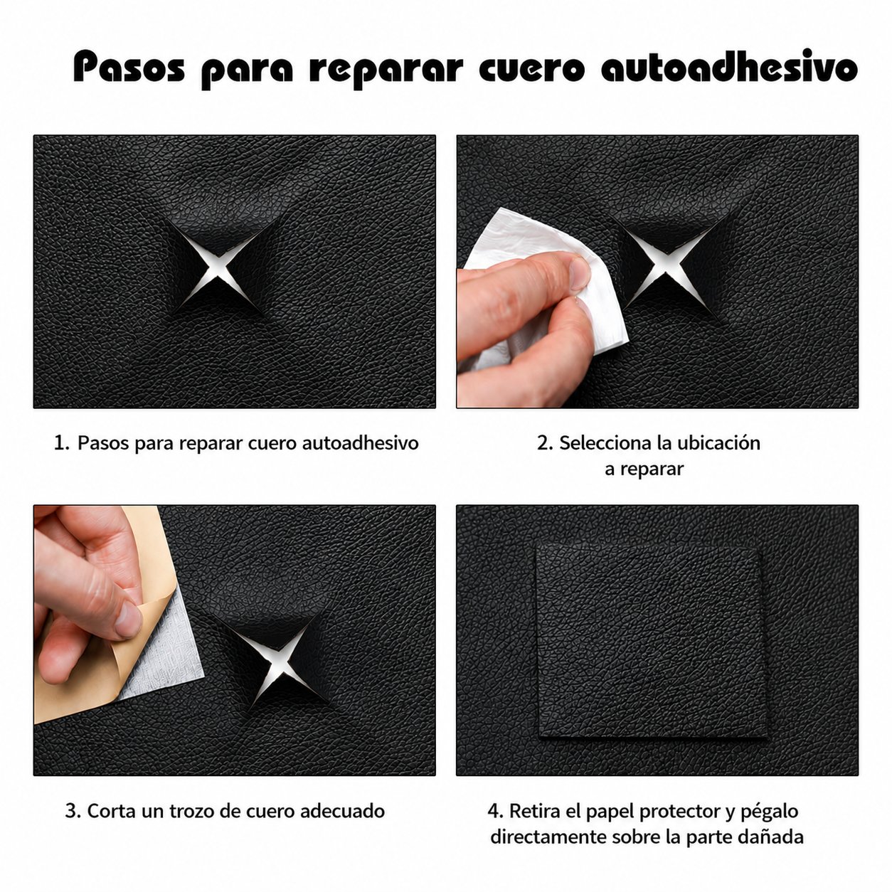 Ecocuero Adhesivo Negro Rollo 50x137