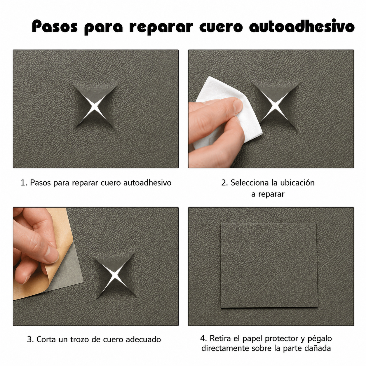 Ecocuero Adhesivo Gris Rollo 50x137