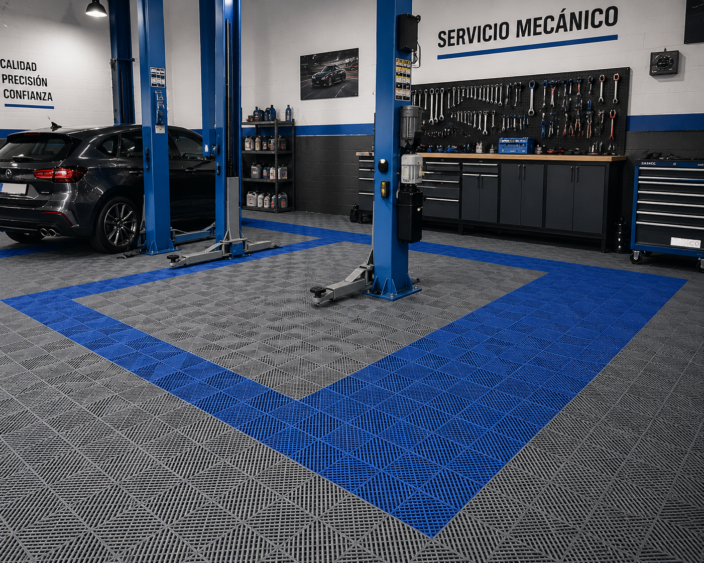 Baldosa Modular 40x40 PVC Azul