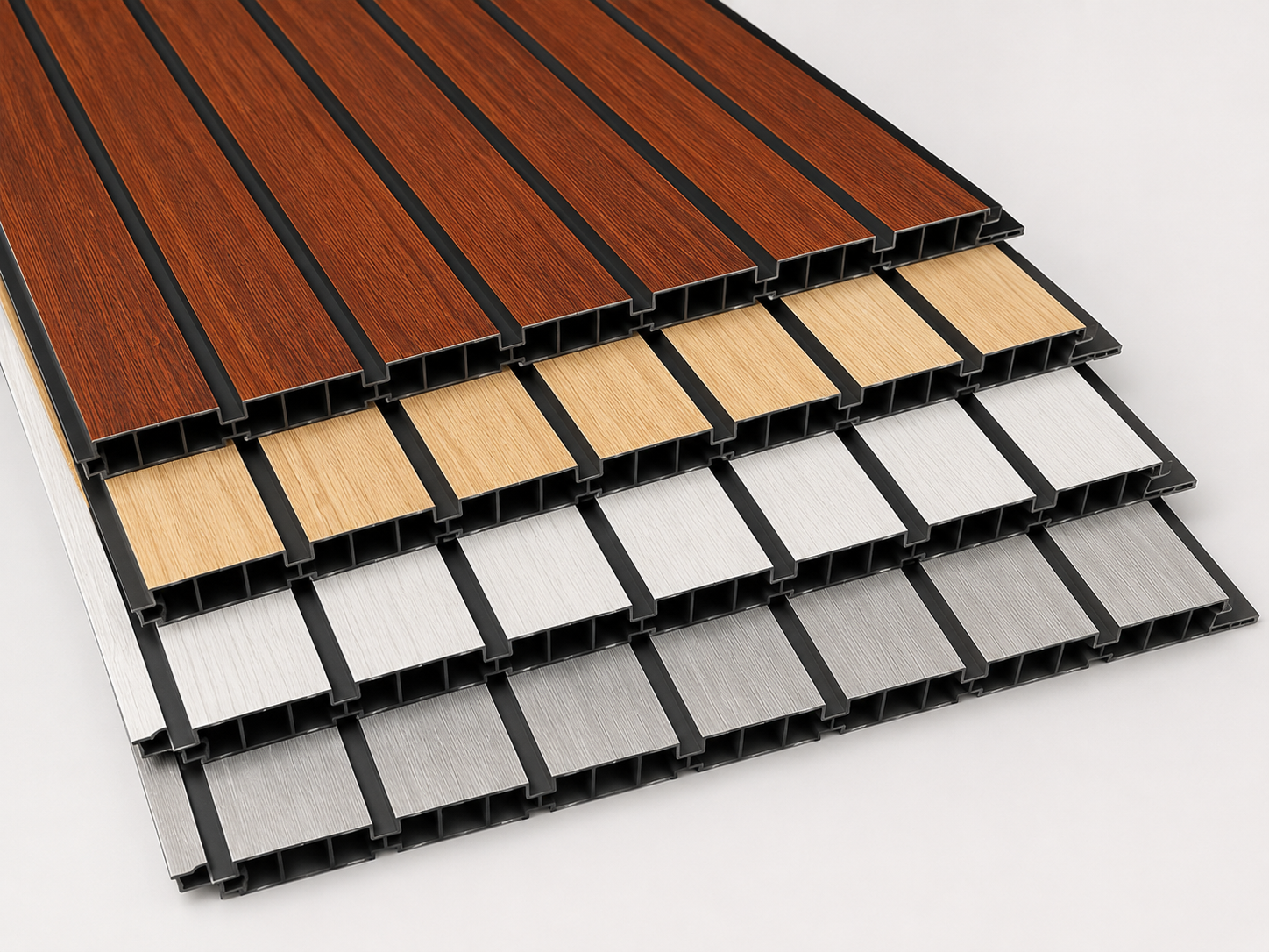 Panel PVC Ranurado Flat Gris 30x240
