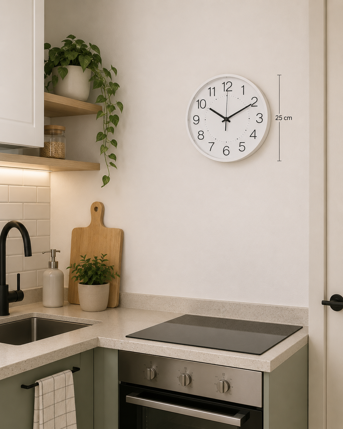 Reloj De Pared 25cm Blanco