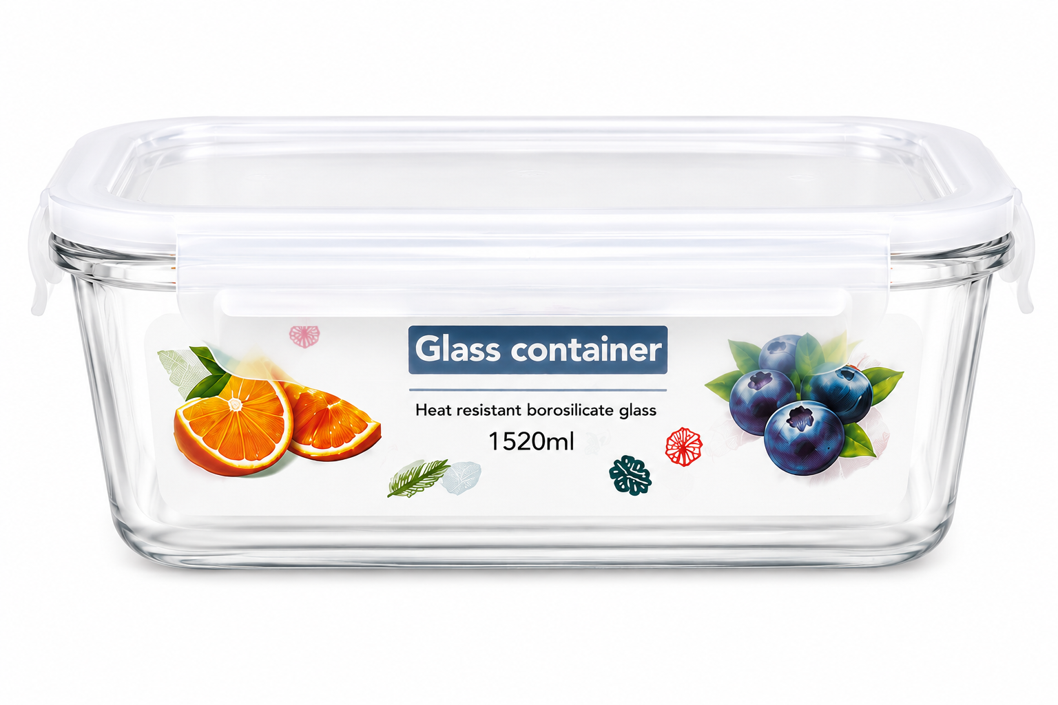 Vianda De Vidrio 1520ml Blanca