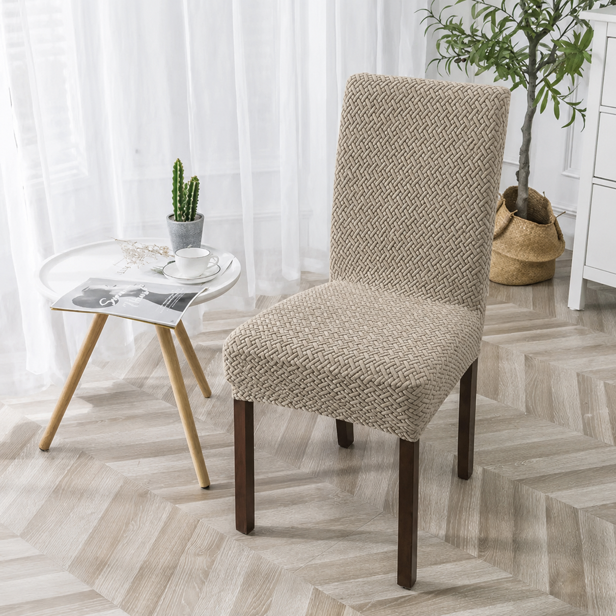 Cubre Sillas Funda Elastizada Beige
