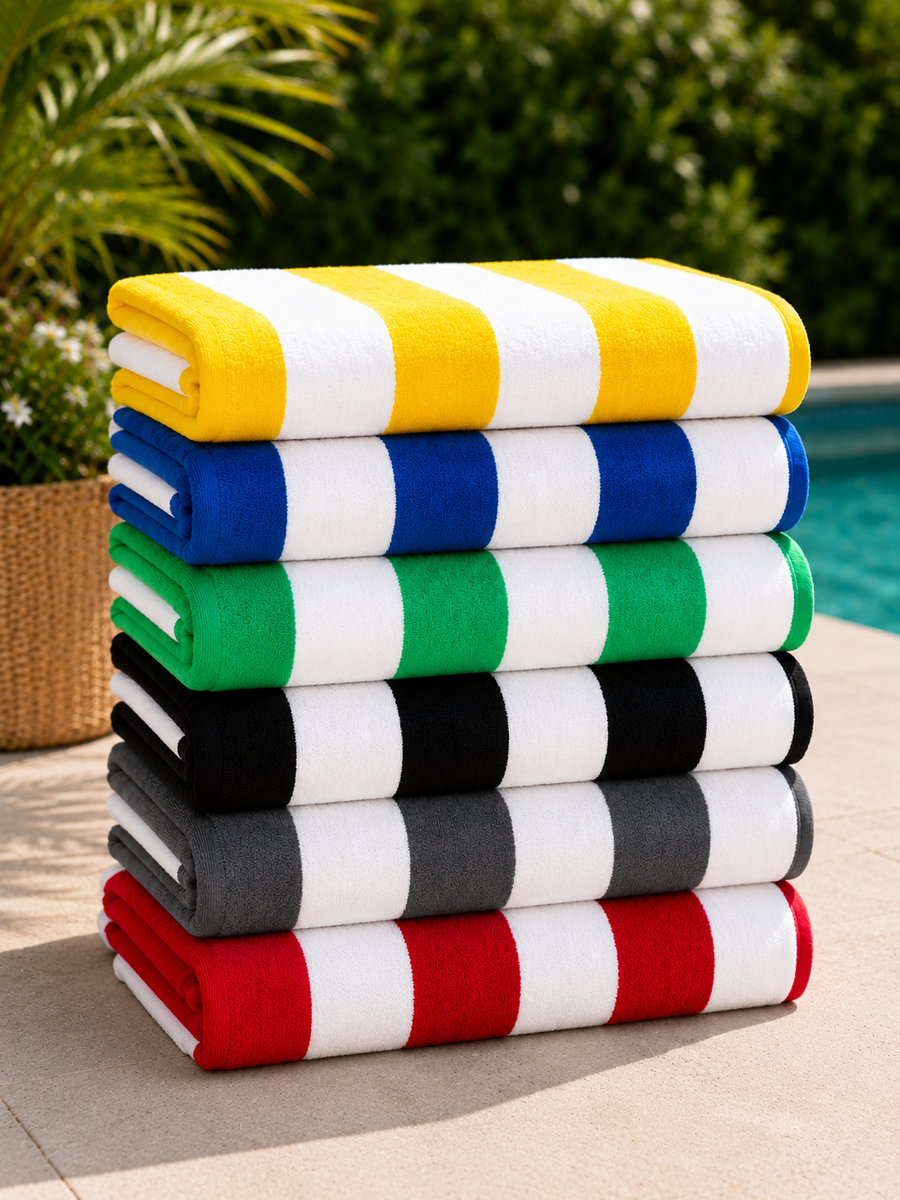 Toalla Rayas Negro 75x150 Para Playa
