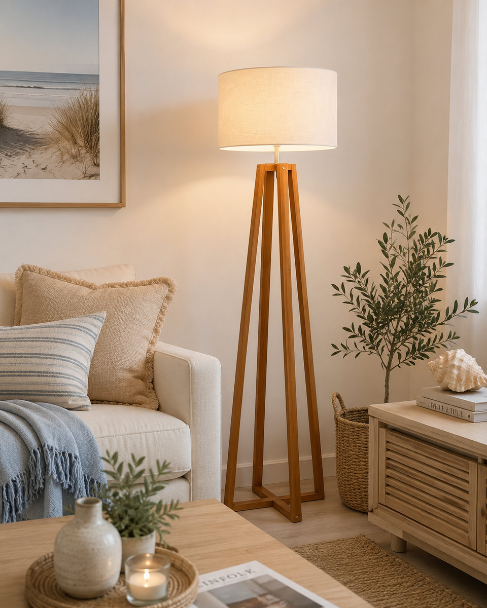 Lámpara De Pie Cloé Blanca 40x150cm