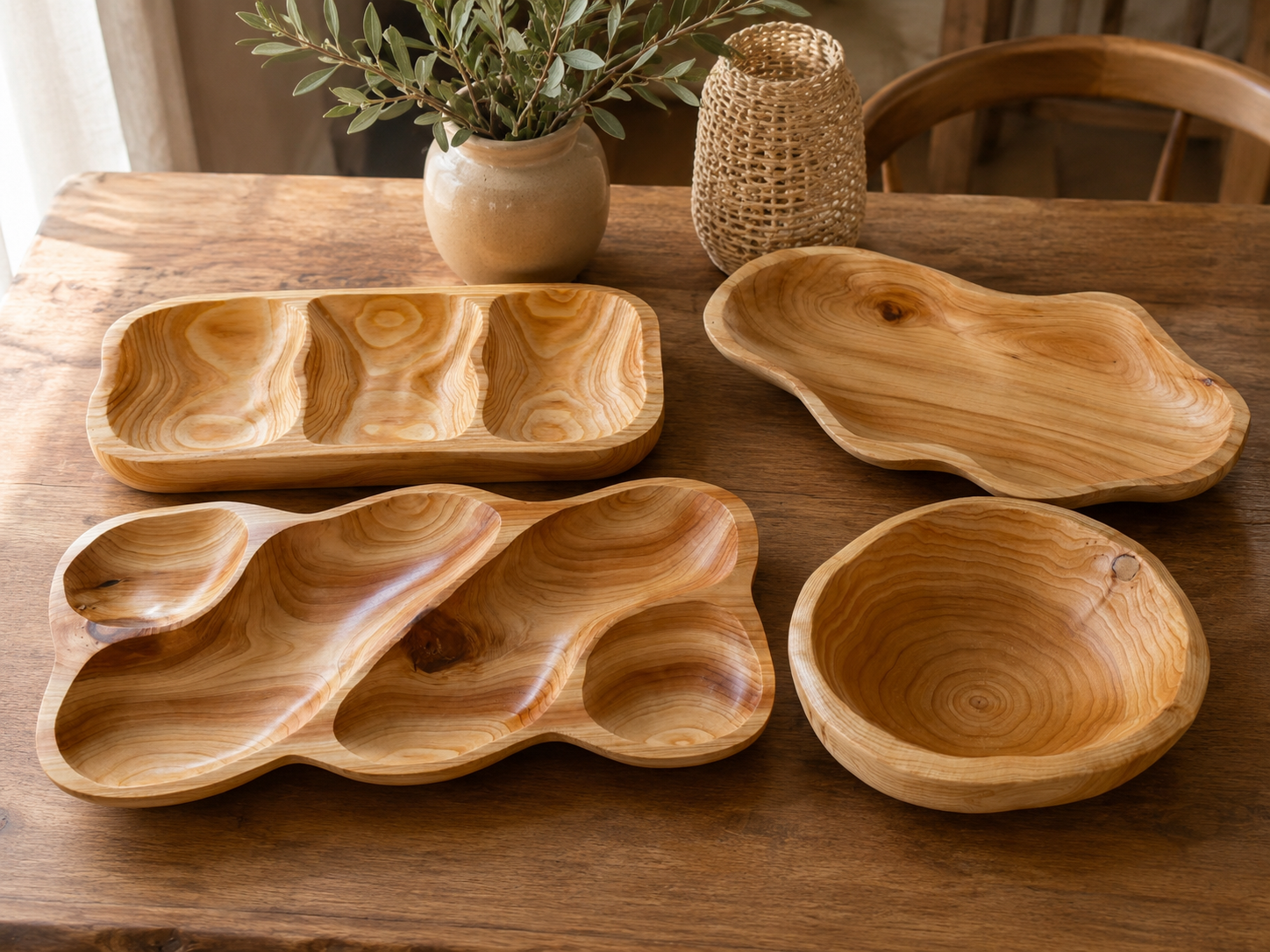 Copetinero Madera 3 Divisiones 40x18x3.5