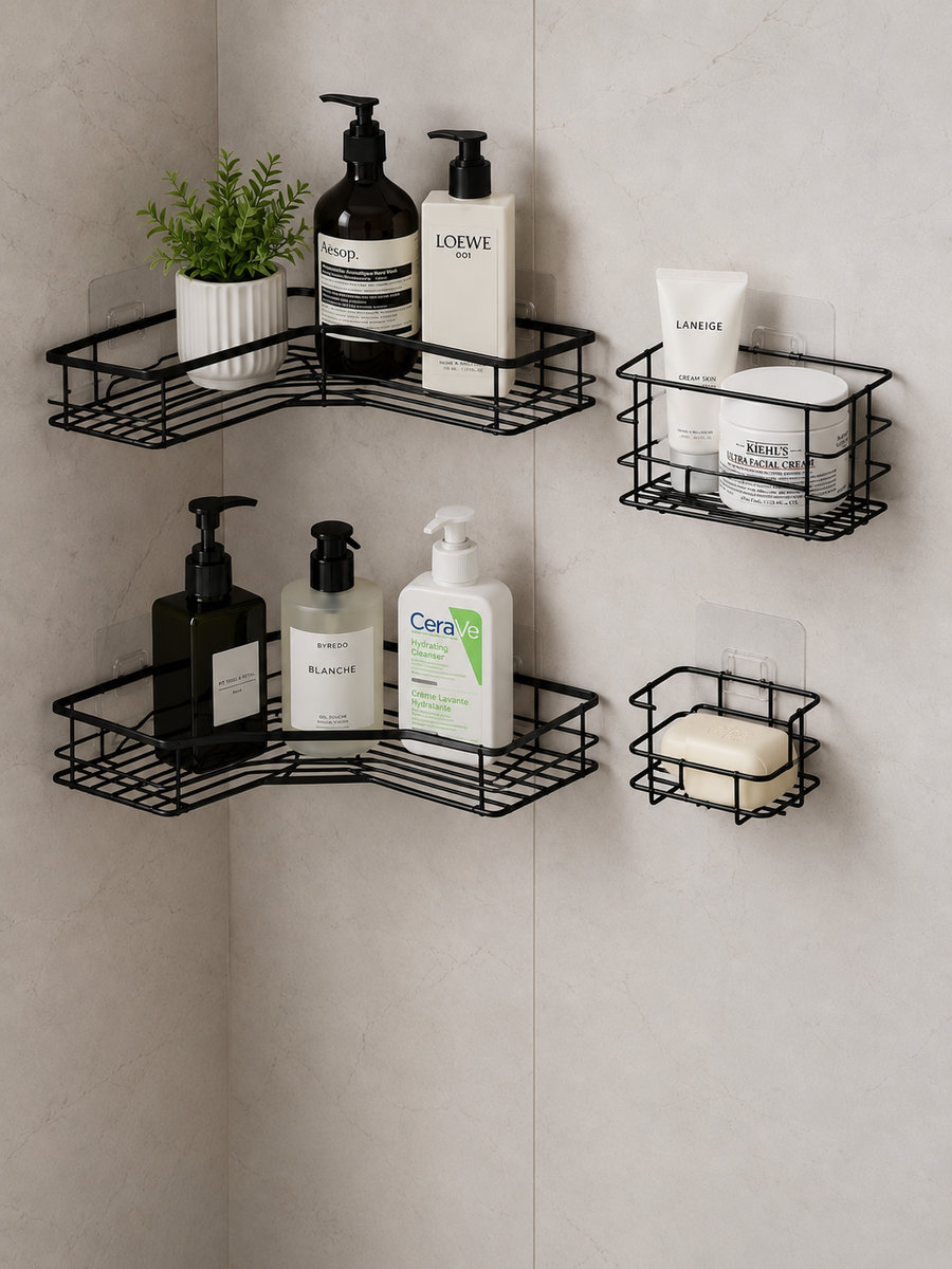 Organizador Ducha Set 4P Esquinero Ventosas