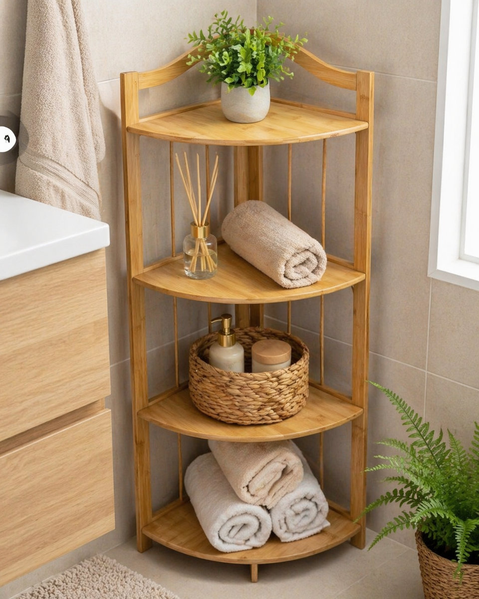 Organizador Madera Esquinero Con Estantes