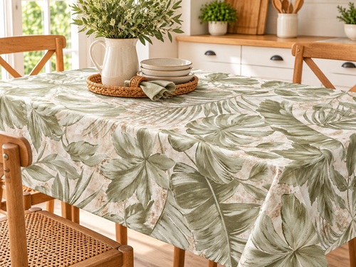 Hule Estampado Jungla Beige PVC 1.37mt