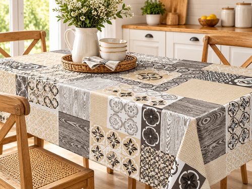 Hule Estampado Patchwork PVC 1.37mt