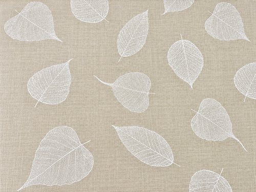 Hule Estampado Hoja Fondo Beige PVC 1.37 Mantel