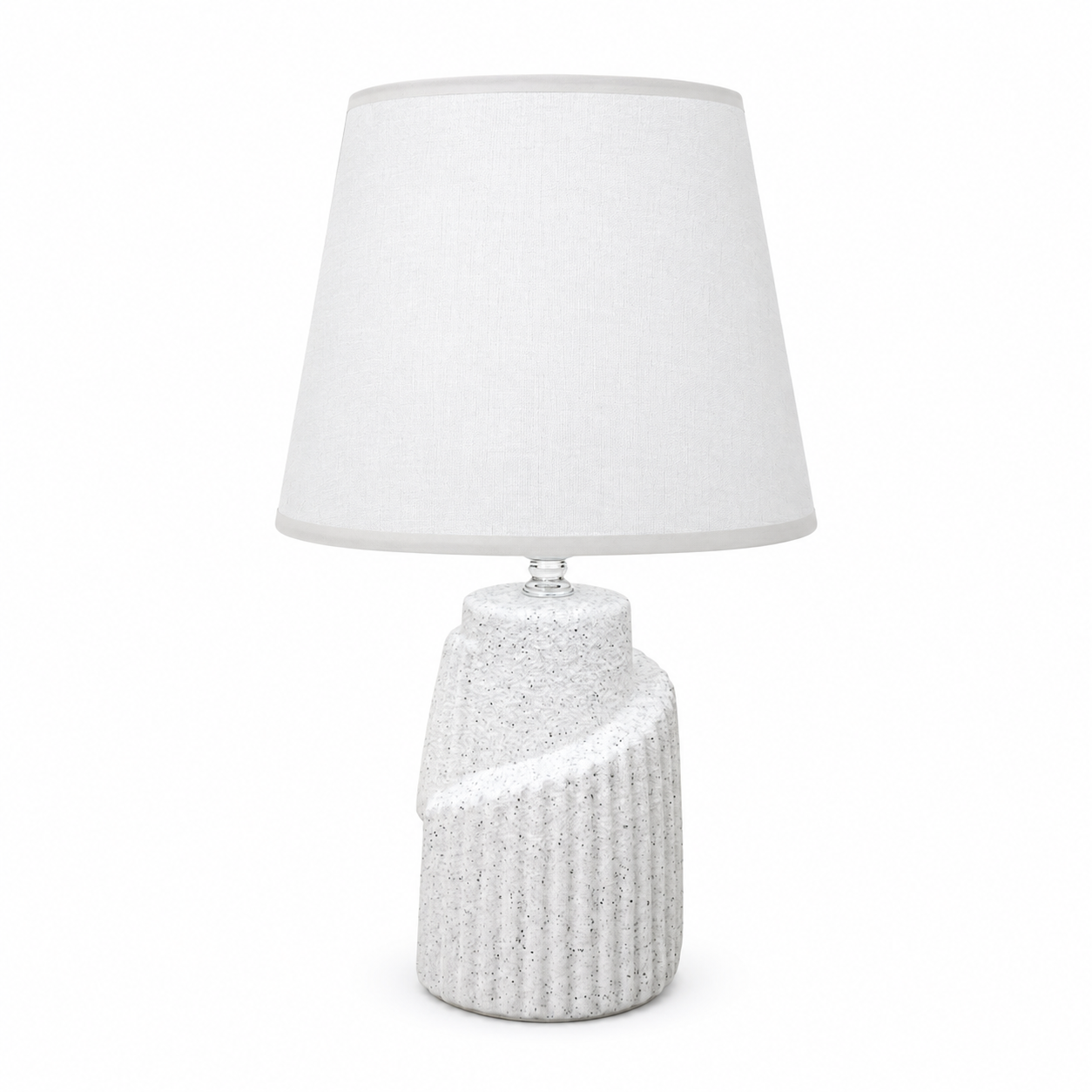 Lámpara De Mesa Cerámica Blanca Caracol