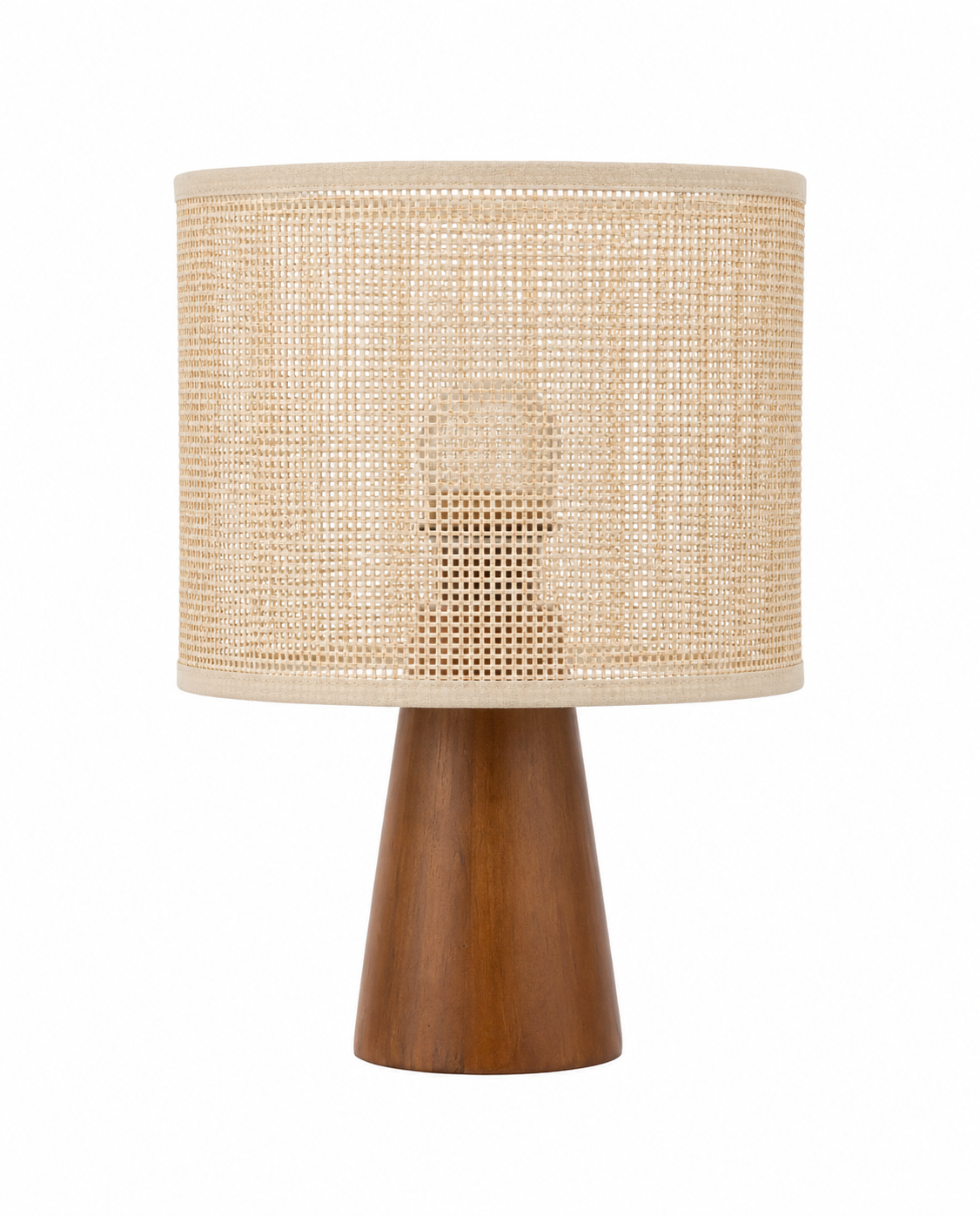 Lámpara De Mesa Madera Cono 24x33