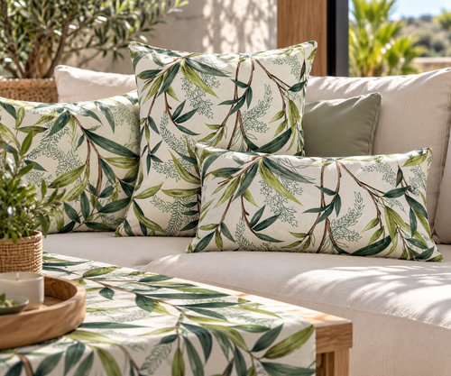 Loneta Estampada Bambú Verde 2.80