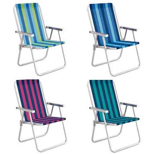 Sillas Playeras Alta Conforto Aluminio Rayada Mor