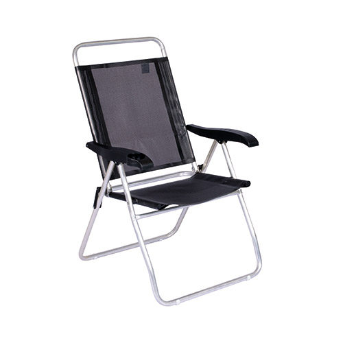 Sillas Playeras 4 Pos. Aluminio Boreal  Negro Mor