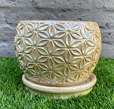 Macetas De Cerámica Con Base 20x20x16.5cm