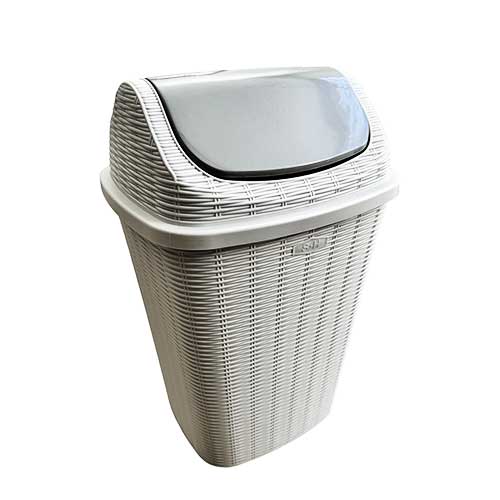 Papelera De Plástico Símil Rattan