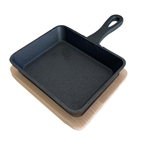 Sartén De Hierro Con Base Rectangular 10x12cm