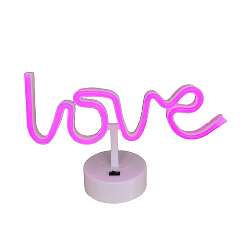 Lámpara De Neón Love Con Base