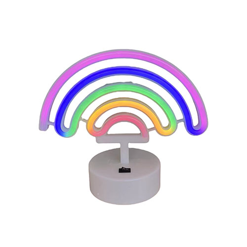 Lámpara De Neón Arcoíris Con Base