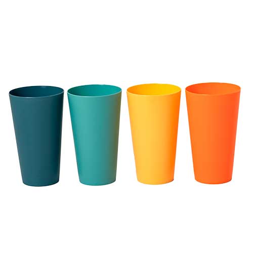 Set De 4 Vasos De Plástico De Colores