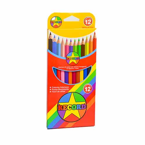 Lápices De Colores 12 Unidades Caja Cartón