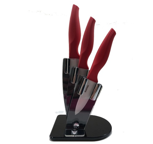 Cuchillos Set De Cerámica Con Base Acrílica