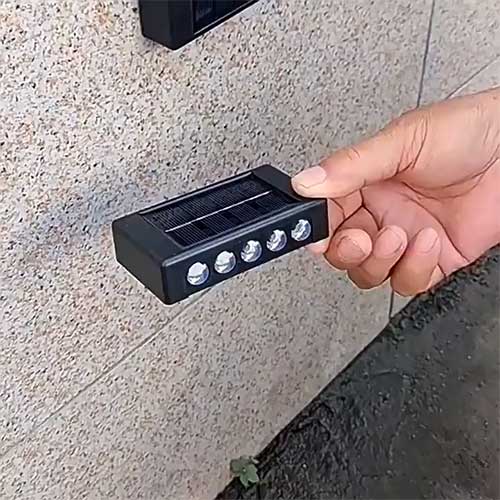 Aplique De Pared Doble Luz Led Solar 10cm