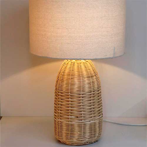 Lámpara De Mesa Rattan Natural